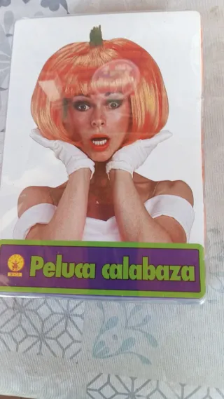 Peluca calabaza naranja talla única