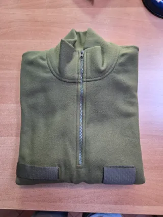 Pile Verde Militare, con stratch, Taglia L