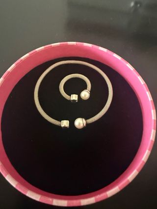 Pulsera y Anillo Tous Plata Perla