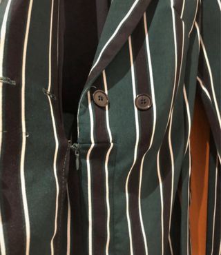 Blazer vestido rayas verde y azul