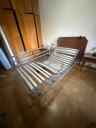 Cama articulada somier metálico y madera