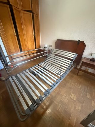 Cama articulada somier metálico y madera