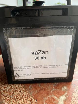 Batería LiFePO4 12V 30Ah vaZan