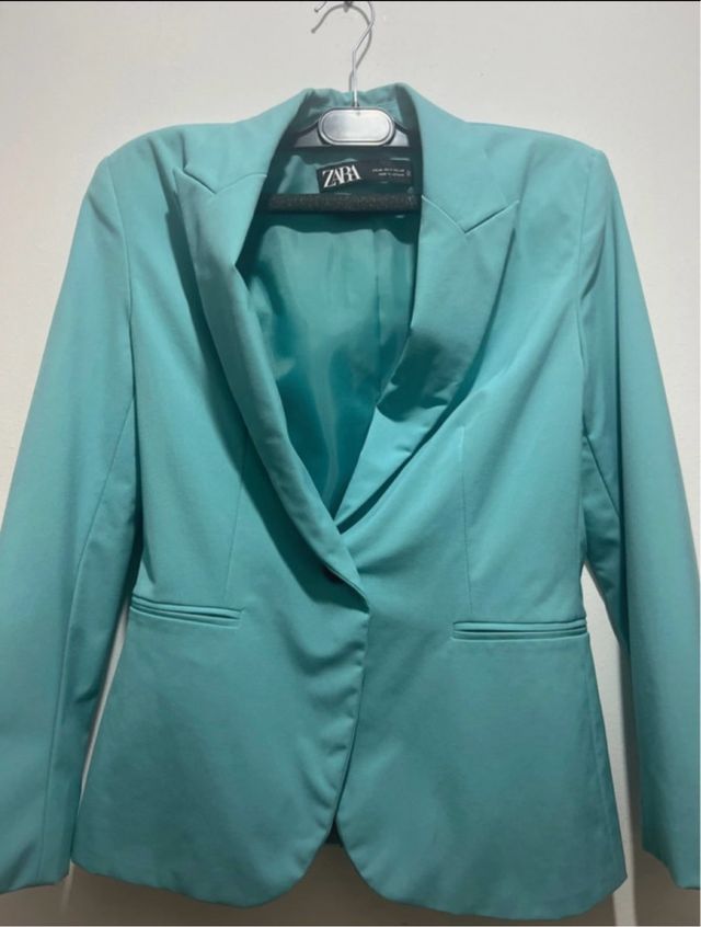 Blazer Zara Verde Azulado