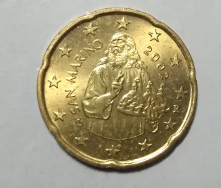 Moneta 20 centesimi San Marino 2002