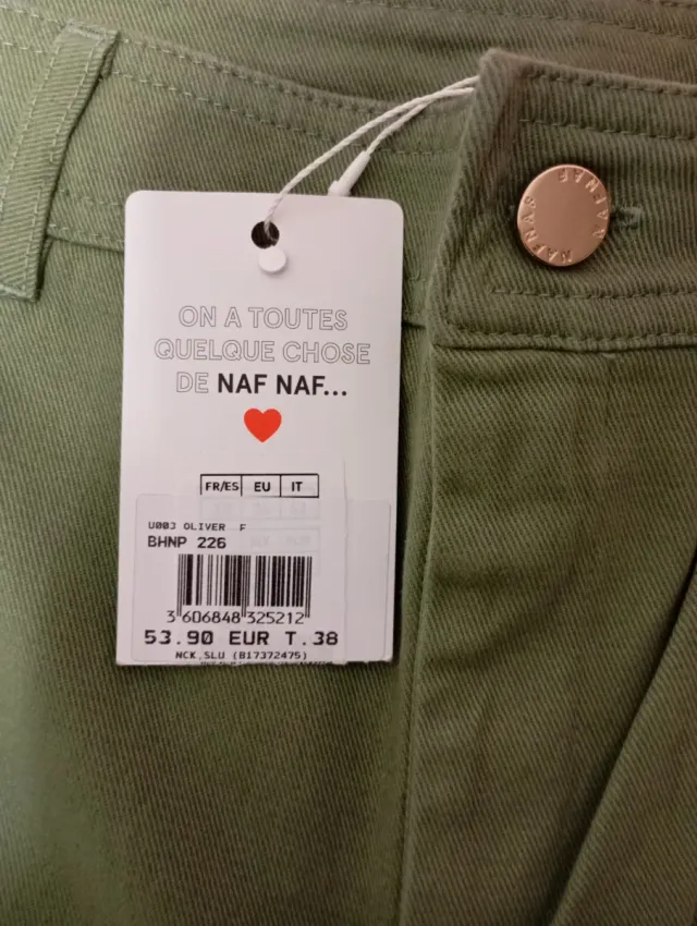 Pantalón NAF NAF verde talla M/38