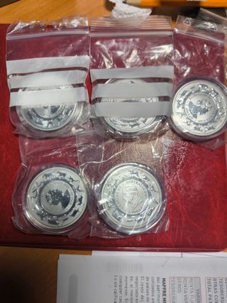 Lote 5 Monedas Chinas Año Lunar Plata 1oz