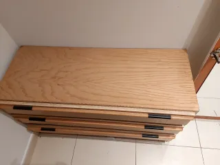 Cajonera larga de madera 3 cajones