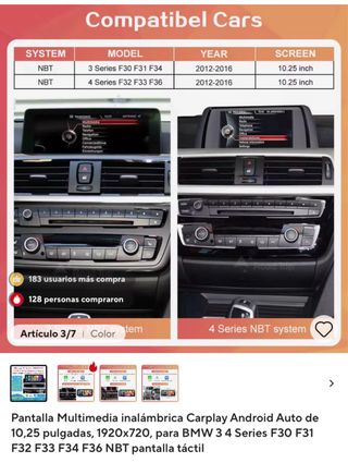 Pantalla Multimedia Carplay Android BMW