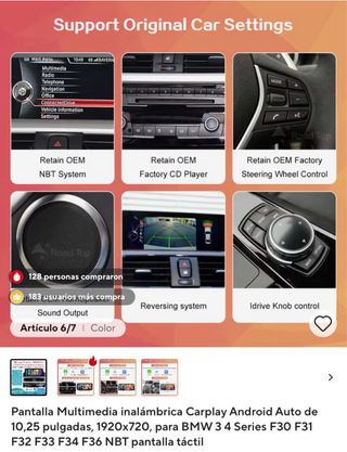 Pantalla Multimedia Carplay Android BMW