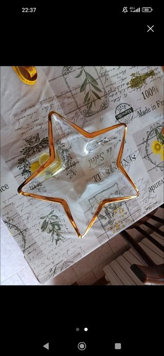 Centrotavola Stella Oro Vetro Trasparente