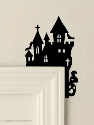 Gato decorativo negro para puerta
