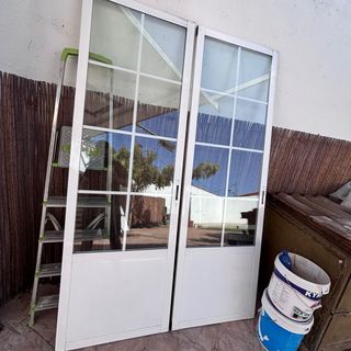 Puertas correderas aluminio blanco sin marco