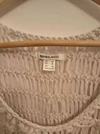 Camiseta crochet beige talla M