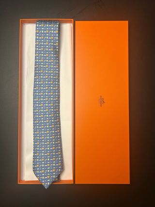 Corbata Hermes Azul Claro con Globos