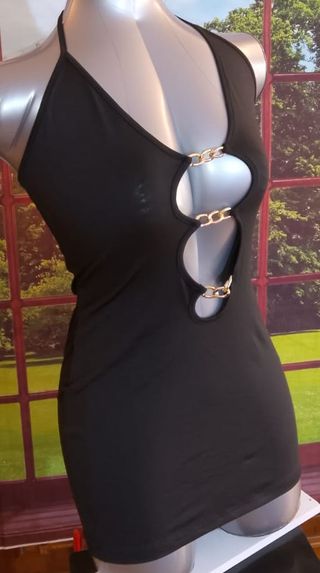 Abito aderente sexy con cut-out e catena - Tg. M