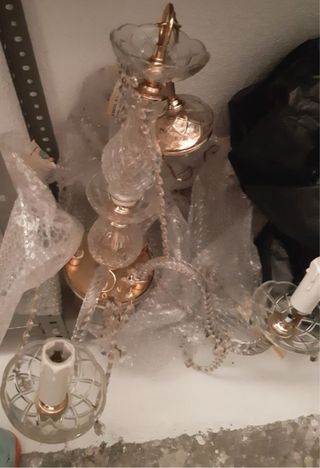 Lámpara de cristal dorada