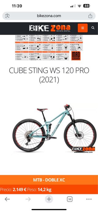 Bicicleta Cube Doble Suspensión