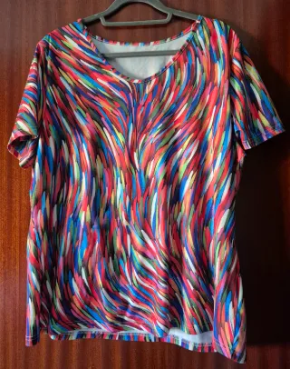 Camiseta manga corta señora multicolor