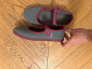 Bailarinas Merceditas Gris y Rosa