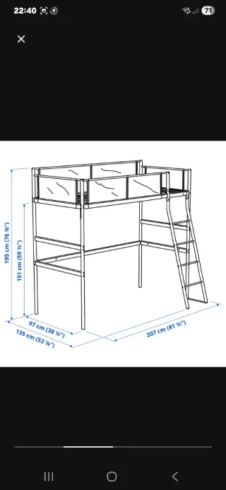Cama alta infantil blanca