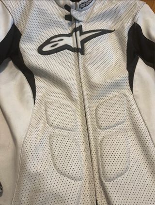 Mono de moto Alpinestars blanco y negro