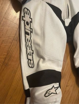 Mono de moto Alpinestars blanco y negro