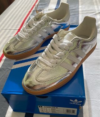 Zapatillas Adidas Mujer Plateadas/Blancas