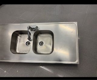 Fregadero doble acero inoxidable grande