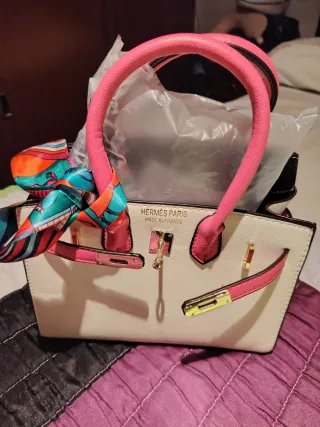 Bolso  Blanco y Rosa