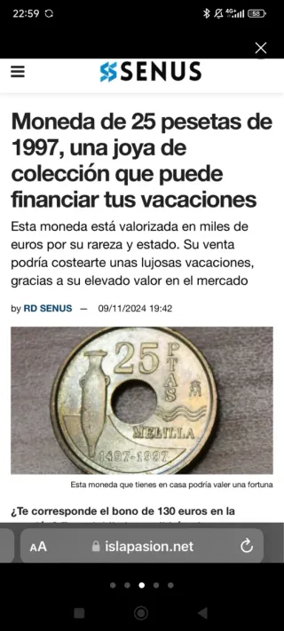 Moneda antigua 25 Pesetas