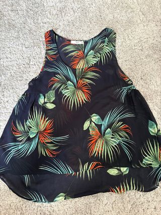 Camisa Mango Estampado Tropical