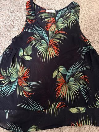 Camisa Mango Estampado Tropical