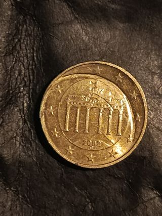 Moneda 10 céntimos error acuñación 2002