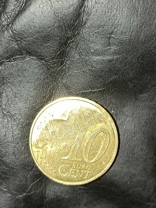 Moneda 10 céntimos error acuñación 2002