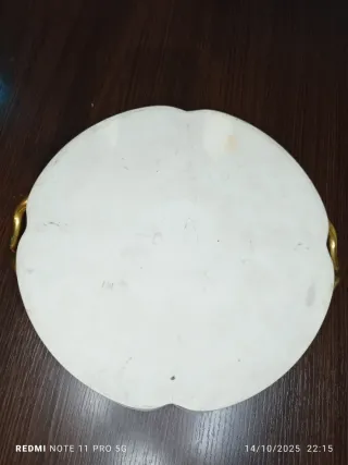 Bandeja LIMOGES Porcelana Vintage Flores Dorada