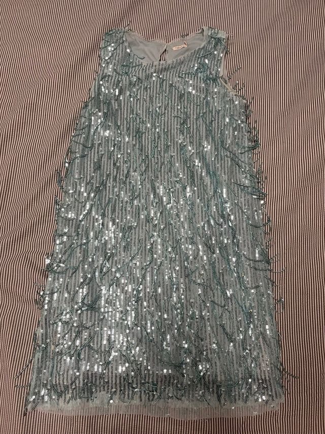 Vestido niña lentejuelas azul