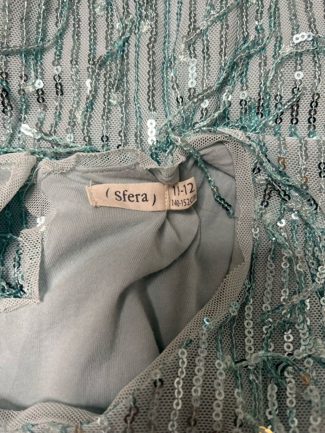 Vestido niña lentejuelas azul