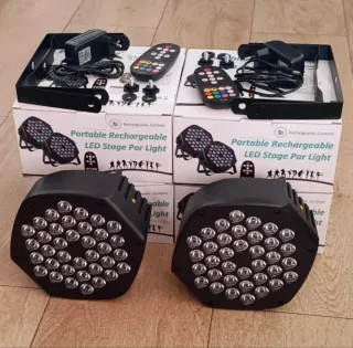 4 Focos LED RGB DMX Recargables