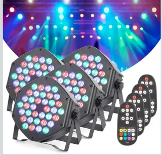 4 Focos LED RGB DMX Recargables