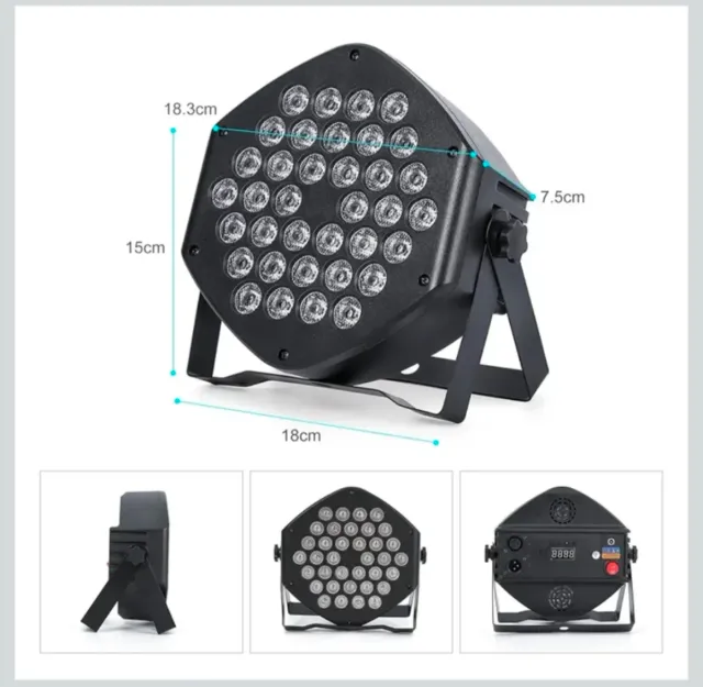 4 Focos LED RGB DMX Recargables