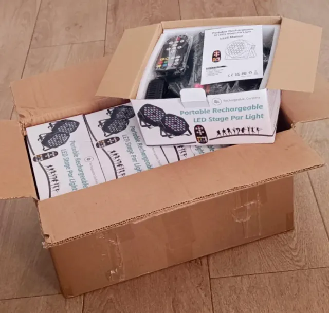 4 Focos LED RGB DMX Recargables