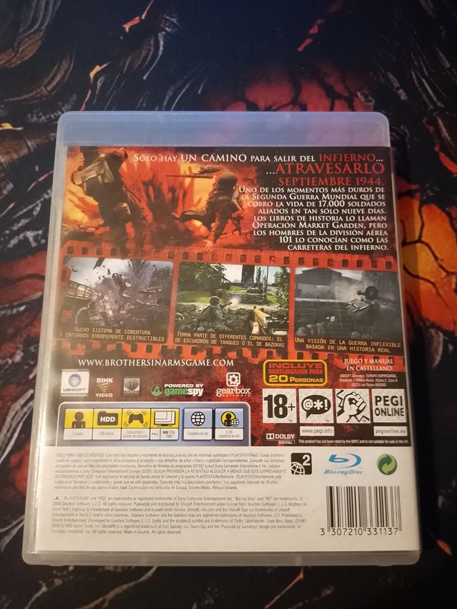 Juego ps3. Brothers in Arms: Hell's Highway PS3
