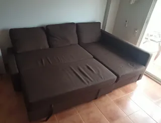 Sofá Cama Chaise Longue Friheten Ikea Marrón