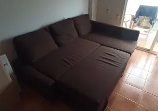 Sofá Cama Chaise Longue Friheten Ikea Marrón