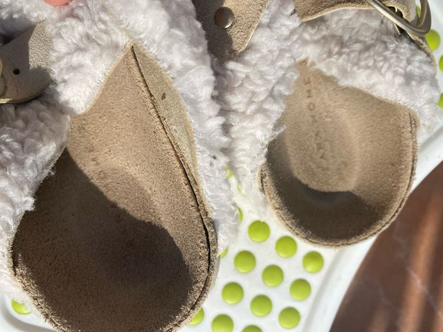 Zara Home Clogs Peluche Beige/Blanco Talla 38