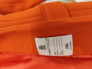 Abrigo Zara Lana Natural Naranja colección Manteco