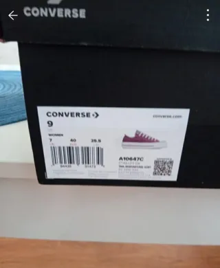 Converse Talla 40 Morado/Blanco