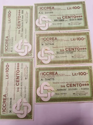Miniassegni Iccrea - 100 Lire