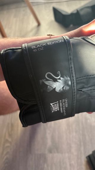 Guantes y espinilleras boxeo Leone